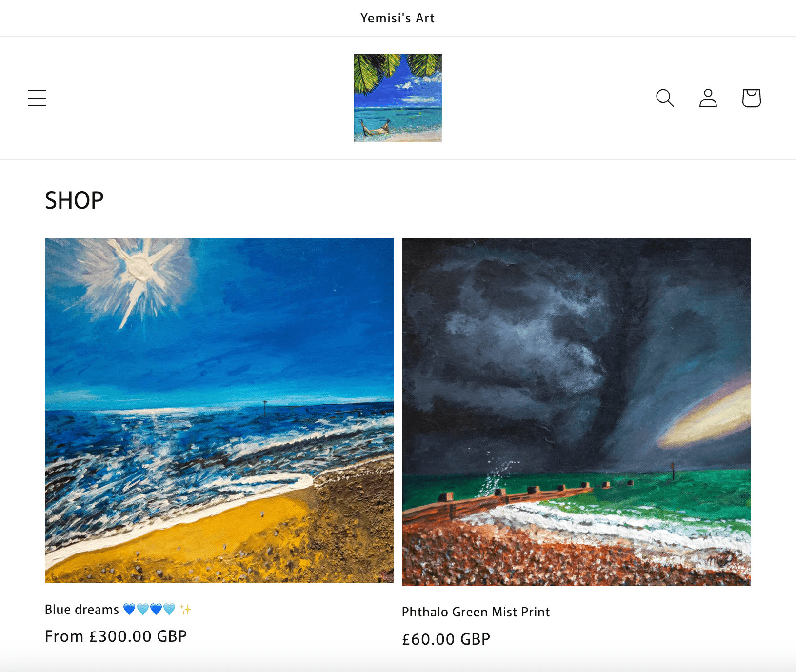 Shopify Art Shop